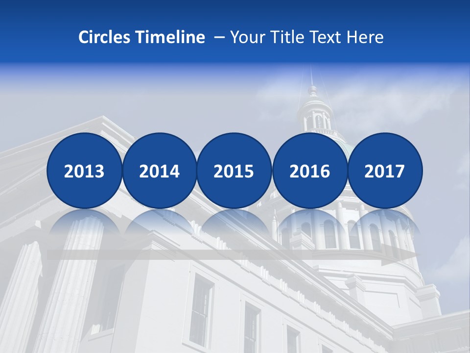 A White Building With A Green Dome Under A Blue Sky PowerPoint Template