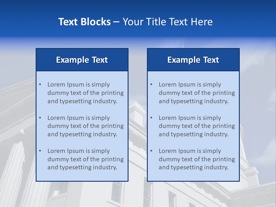 A White Building With A Green Dome Under A Blue Sky PowerPoint Template
