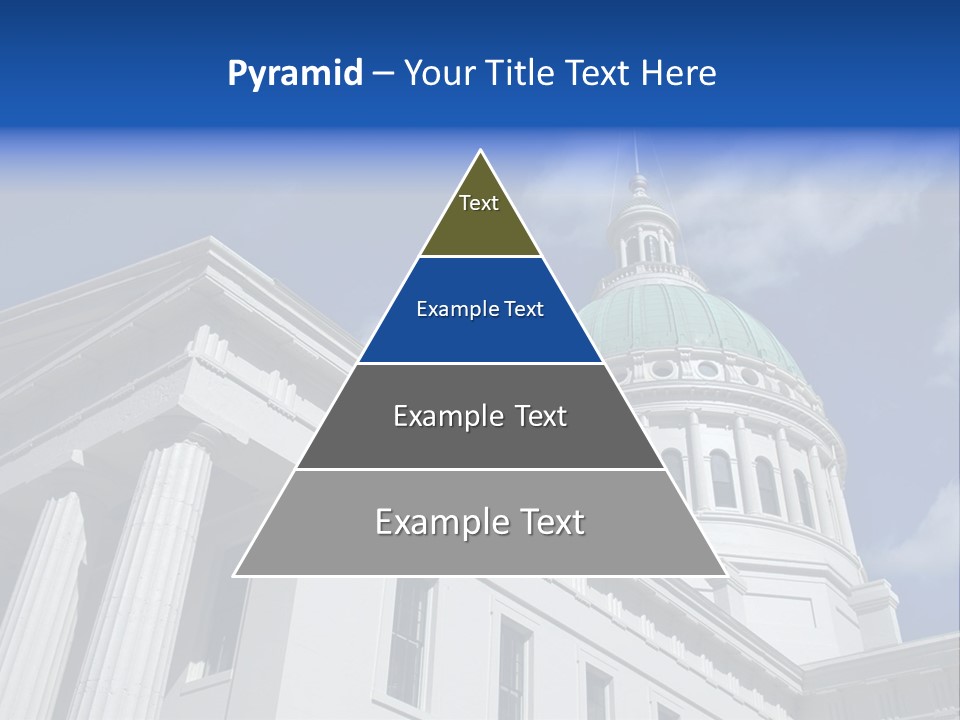A White Building With A Green Dome Under A Blue Sky PowerPoint Template