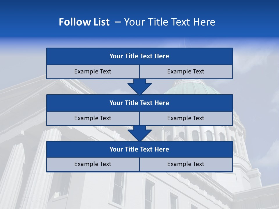 A White Building With A Green Dome Under A Blue Sky PowerPoint Template