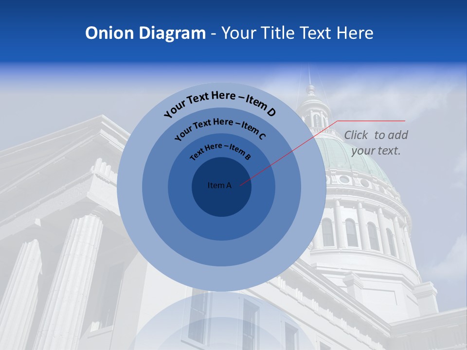 A White Building With A Green Dome Under A Blue Sky PowerPoint Template