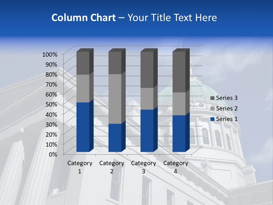 A White Building With A Green Dome Under A Blue Sky PowerPoint Template