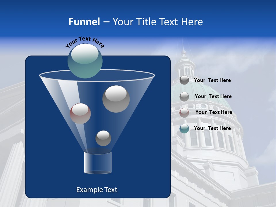 A White Building With A Green Dome Under A Blue Sky PowerPoint Template