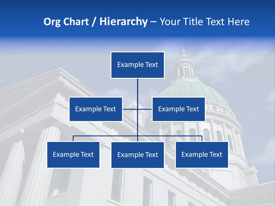 A White Building With A Green Dome Under A Blue Sky PowerPoint Template
