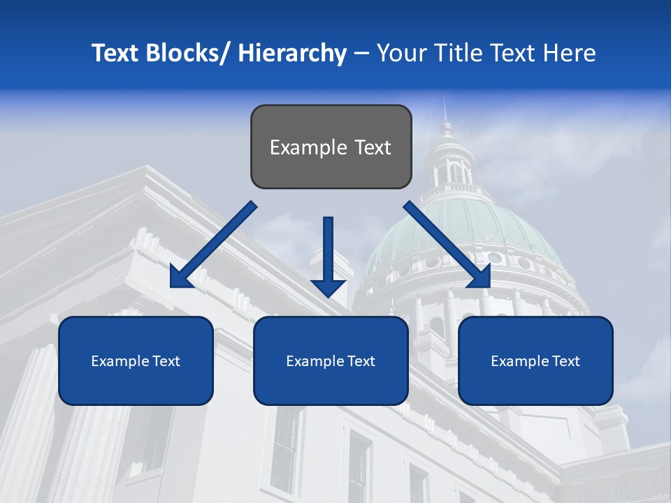 A White Building With A Green Dome Under A Blue Sky PowerPoint Template