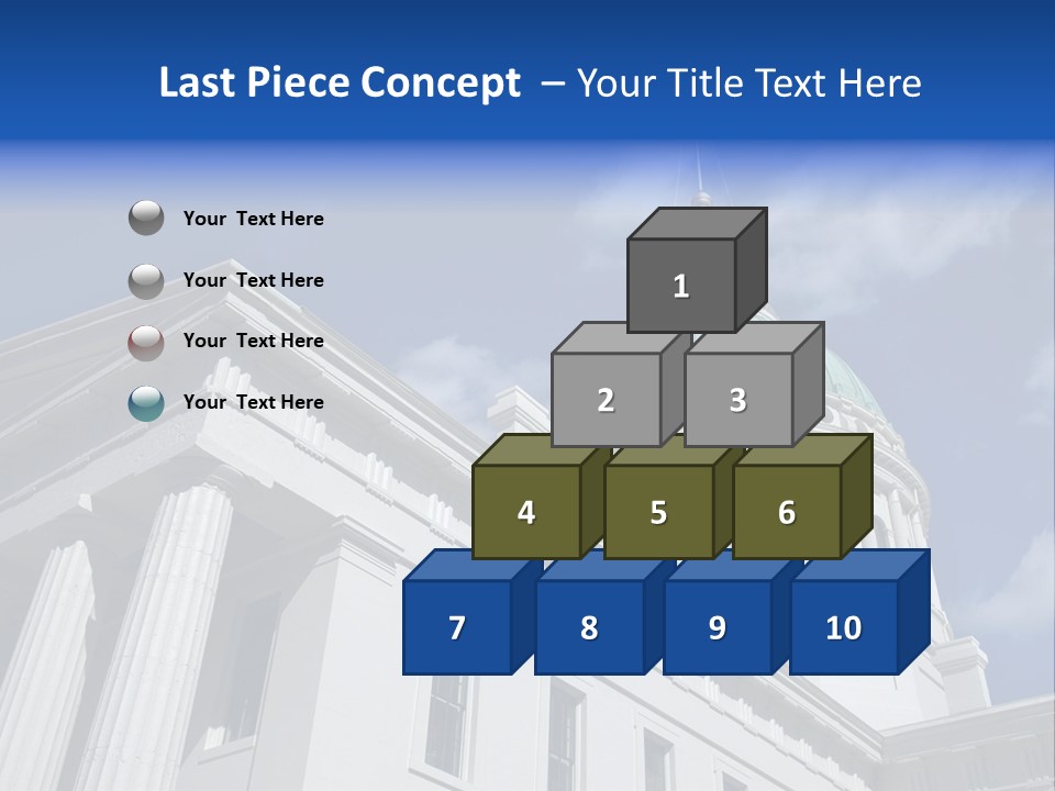 A White Building With A Green Dome Under A Blue Sky PowerPoint Template