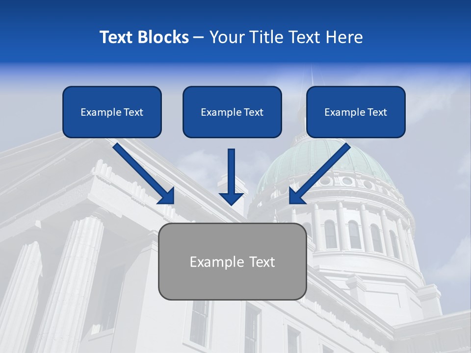 A White Building With A Green Dome Under A Blue Sky PowerPoint Template