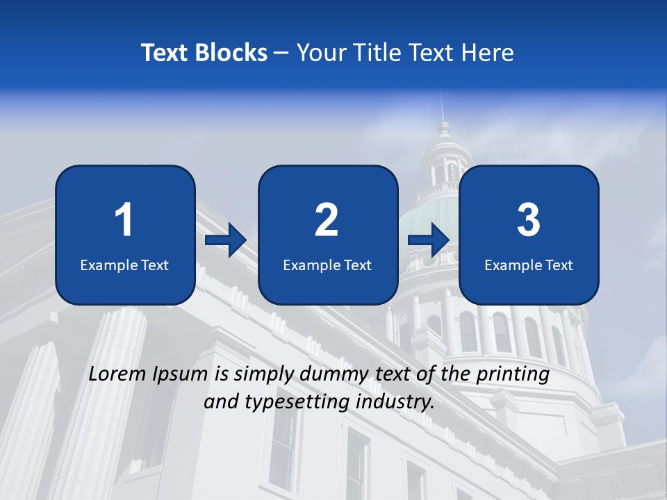 A White Building With A Green Dome Under A Blue Sky PowerPoint Template