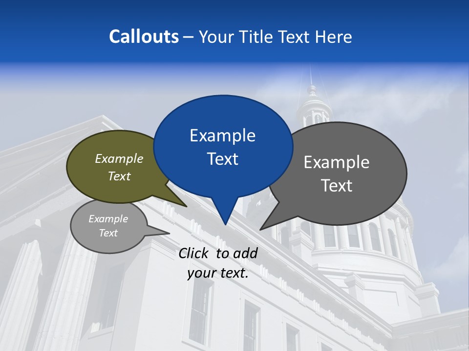 A White Building With A Green Dome Under A Blue Sky PowerPoint Template