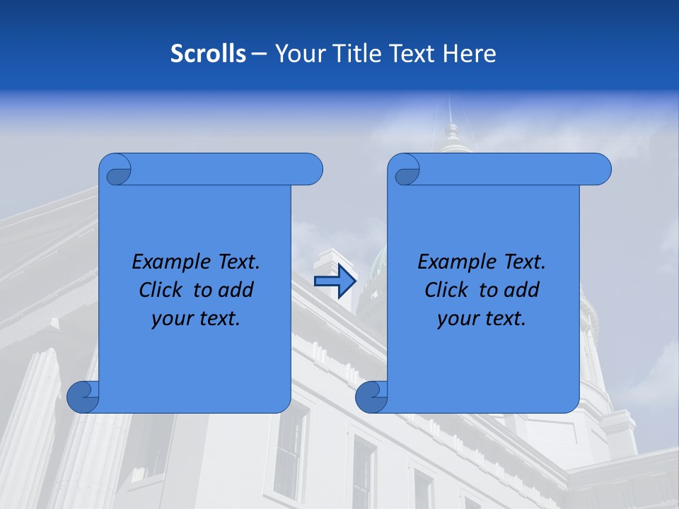 A White Building With A Green Dome Under A Blue Sky PowerPoint Template