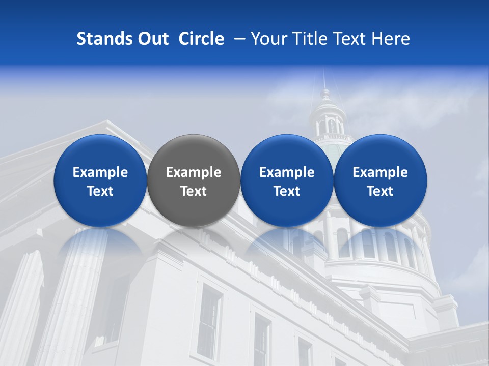 A White Building With A Green Dome Under A Blue Sky PowerPoint Template