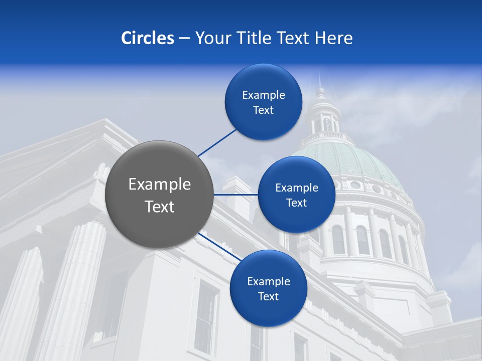 A White Building With A Green Dome Under A Blue Sky PowerPoint Template