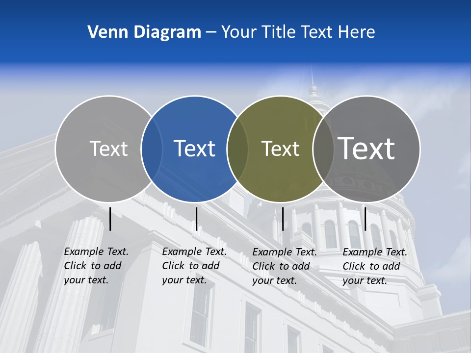 A White Building With A Green Dome Under A Blue Sky PowerPoint Template
