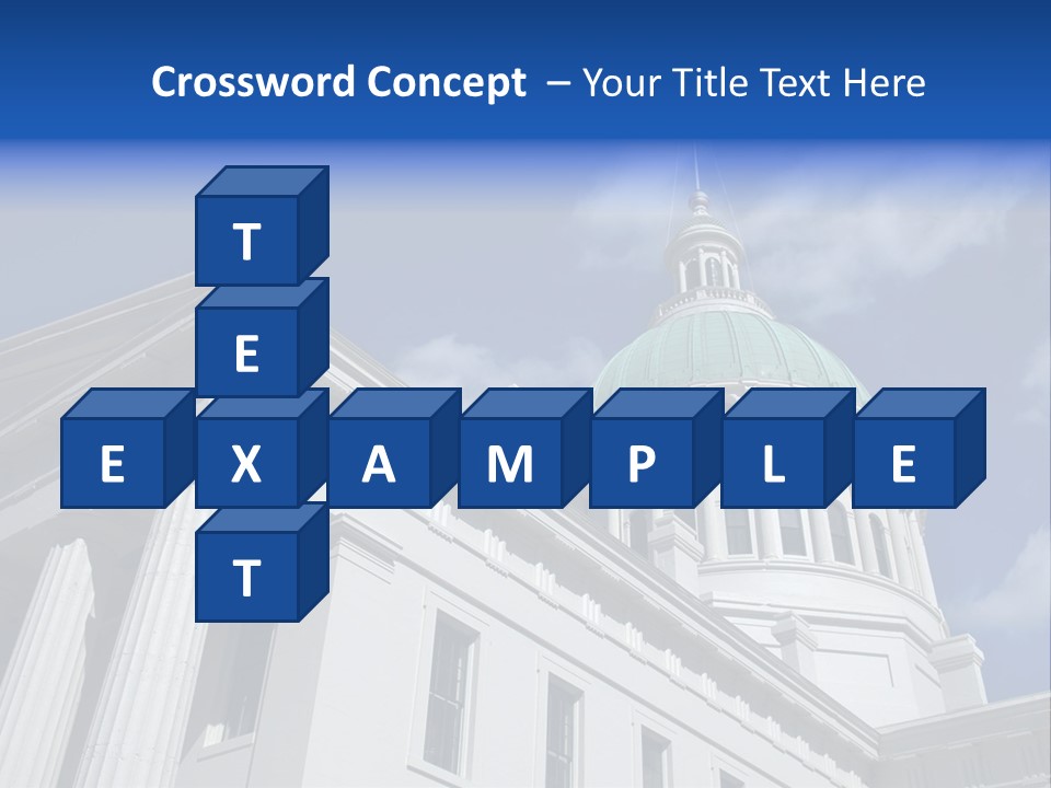 A White Building With A Green Dome Under A Blue Sky PowerPoint Template