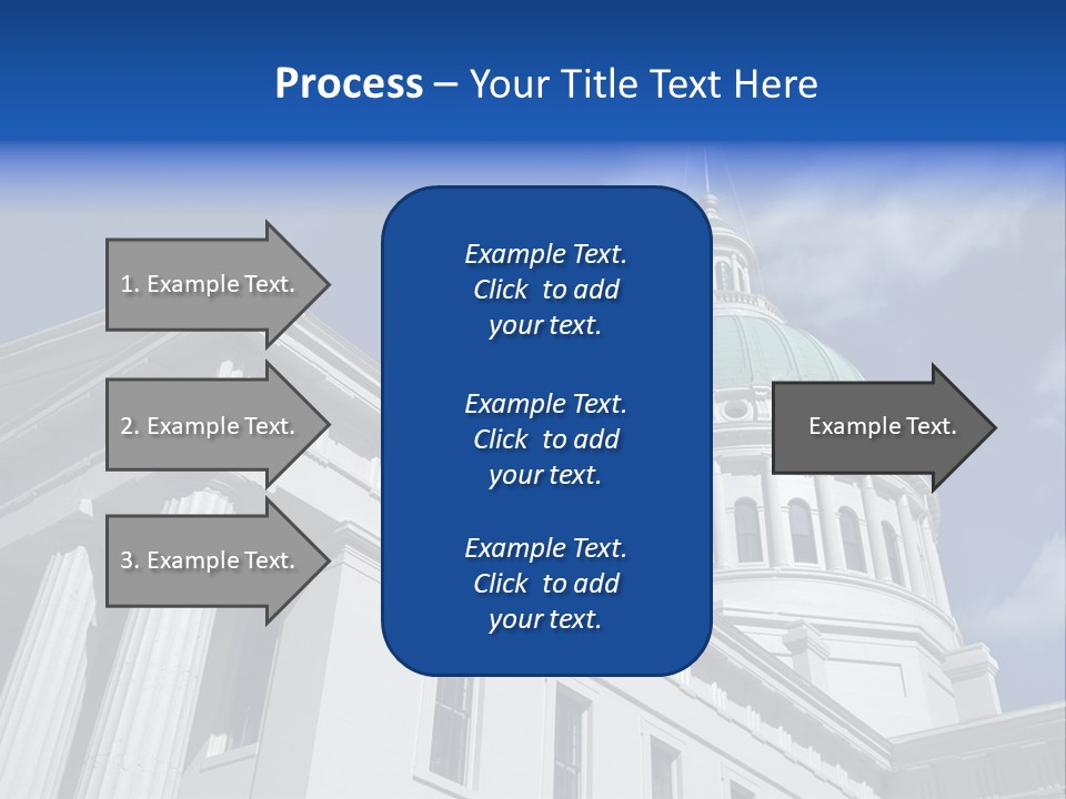 A White Building With A Green Dome Under A Blue Sky PowerPoint Template