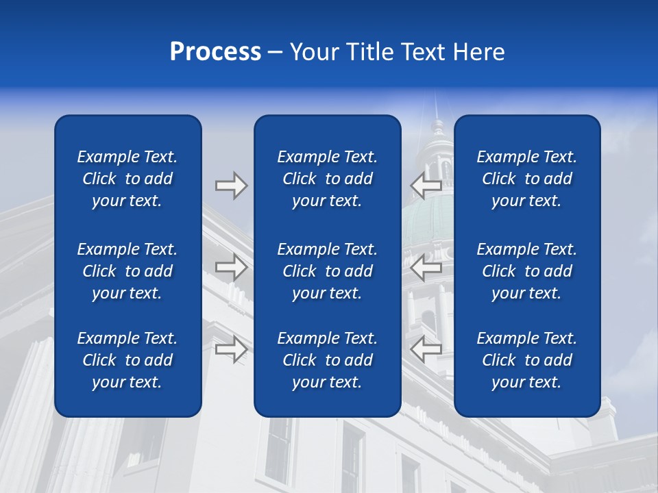 A White Building With A Green Dome Under A Blue Sky PowerPoint Template