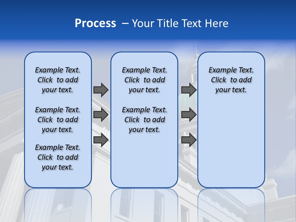 A White Building With A Green Dome Under A Blue Sky PowerPoint Template
