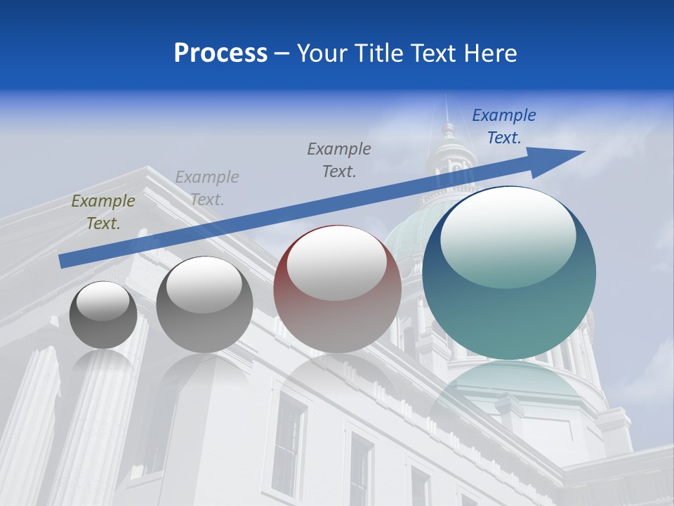 A White Building With A Green Dome Under A Blue Sky PowerPoint Template