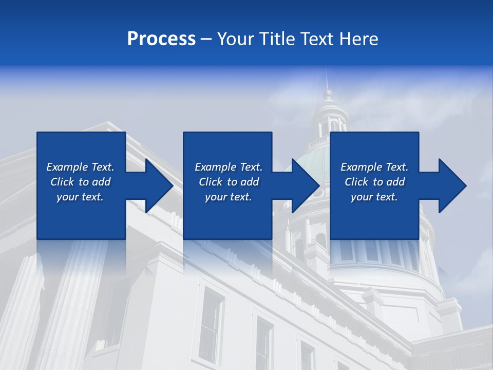A White Building With A Green Dome Under A Blue Sky PowerPoint Template