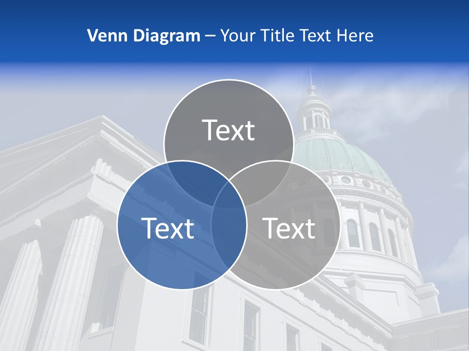 A White Building With A Green Dome Under A Blue Sky PowerPoint Template