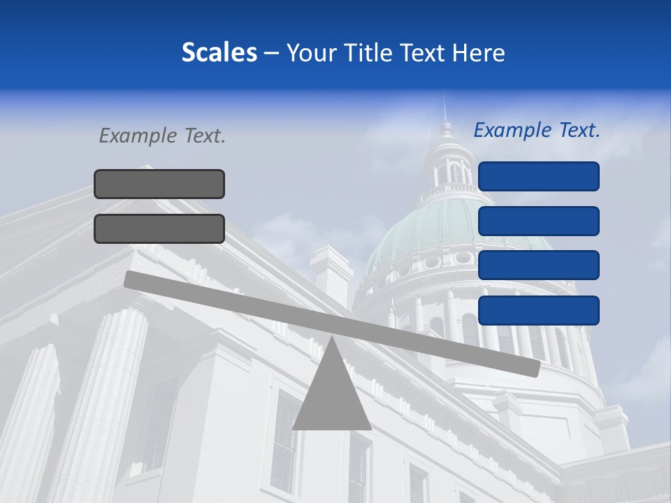 A White Building With A Green Dome Under A Blue Sky PowerPoint Template