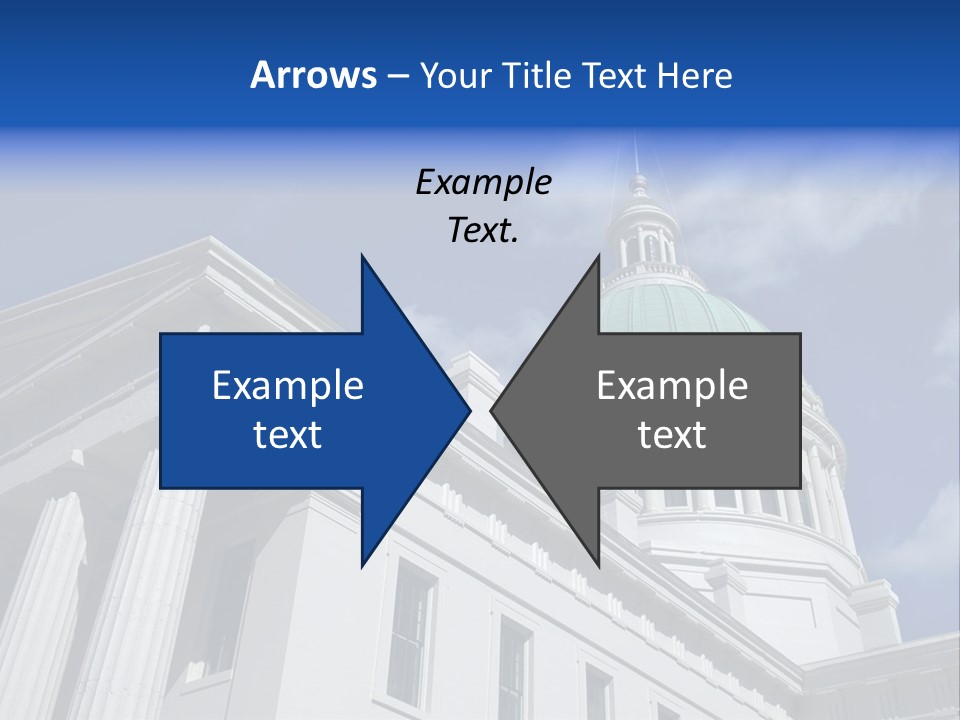 A White Building With A Green Dome Under A Blue Sky PowerPoint Template