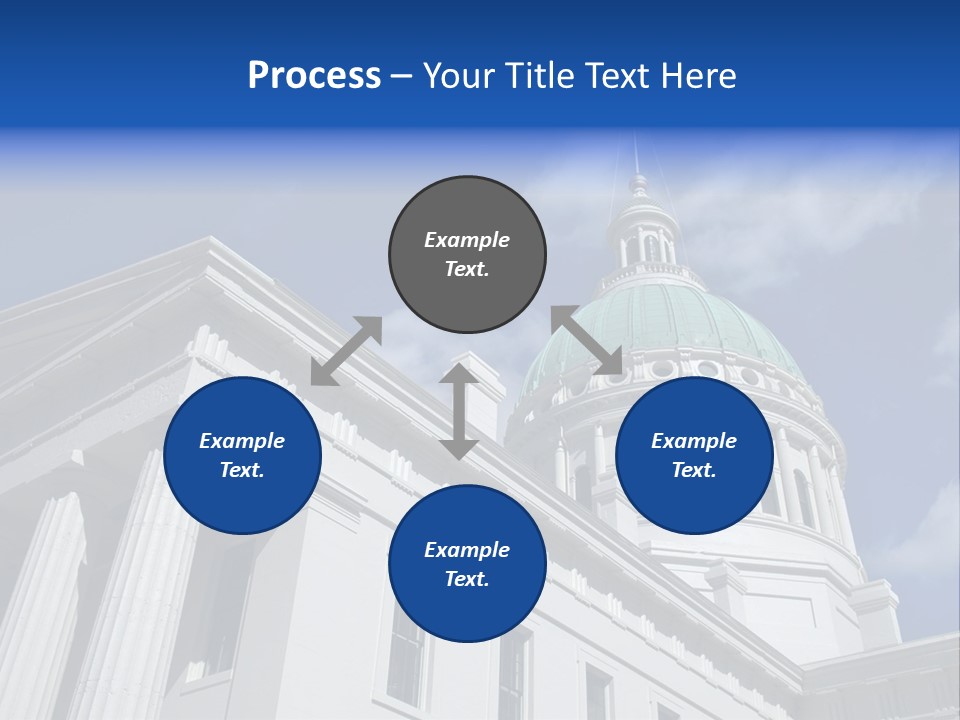 A White Building With A Green Dome Under A Blue Sky PowerPoint Template