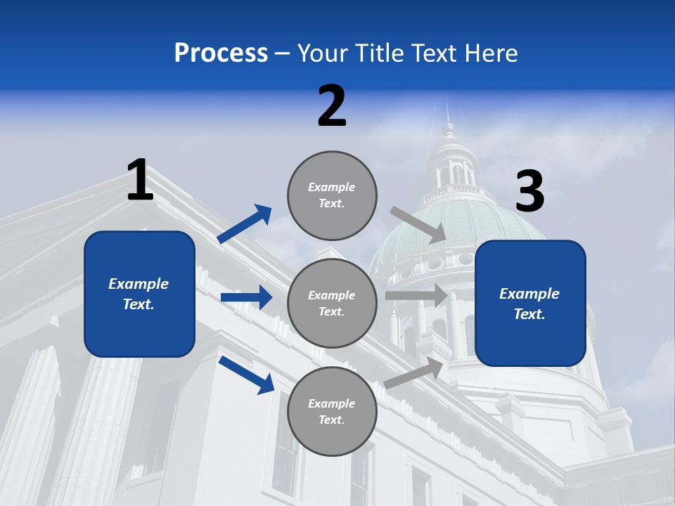 A White Building With A Green Dome Under A Blue Sky PowerPoint Template