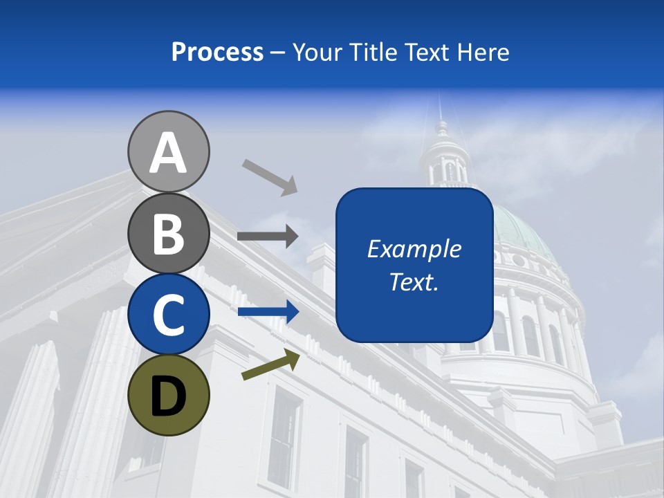 A White Building With A Green Dome Under A Blue Sky PowerPoint Template