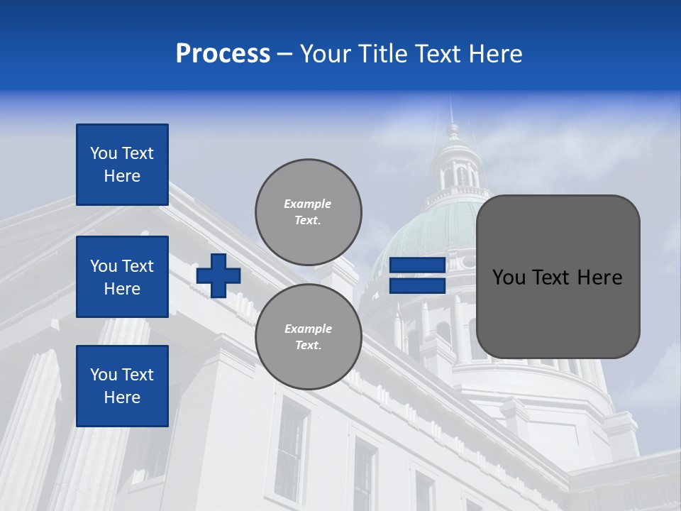 A White Building With A Green Dome Under A Blue Sky PowerPoint Template