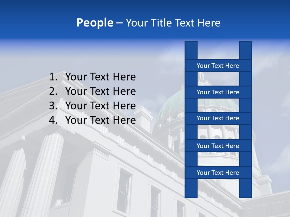 A White Building With A Green Dome Under A Blue Sky PowerPoint Template