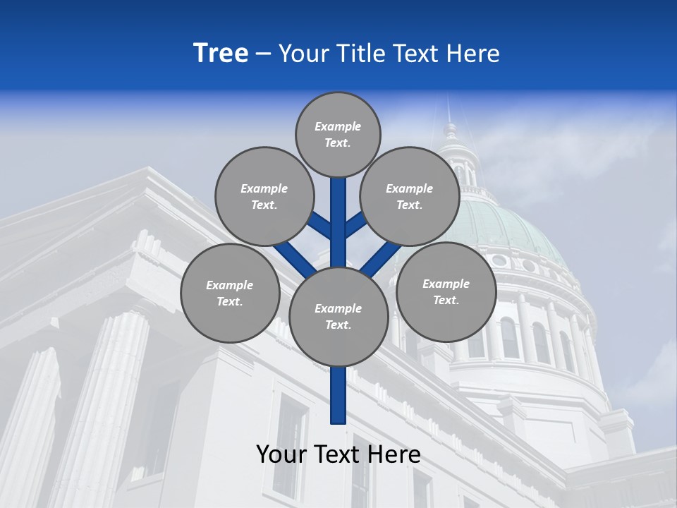 A White Building With A Green Dome Under A Blue Sky PowerPoint Template