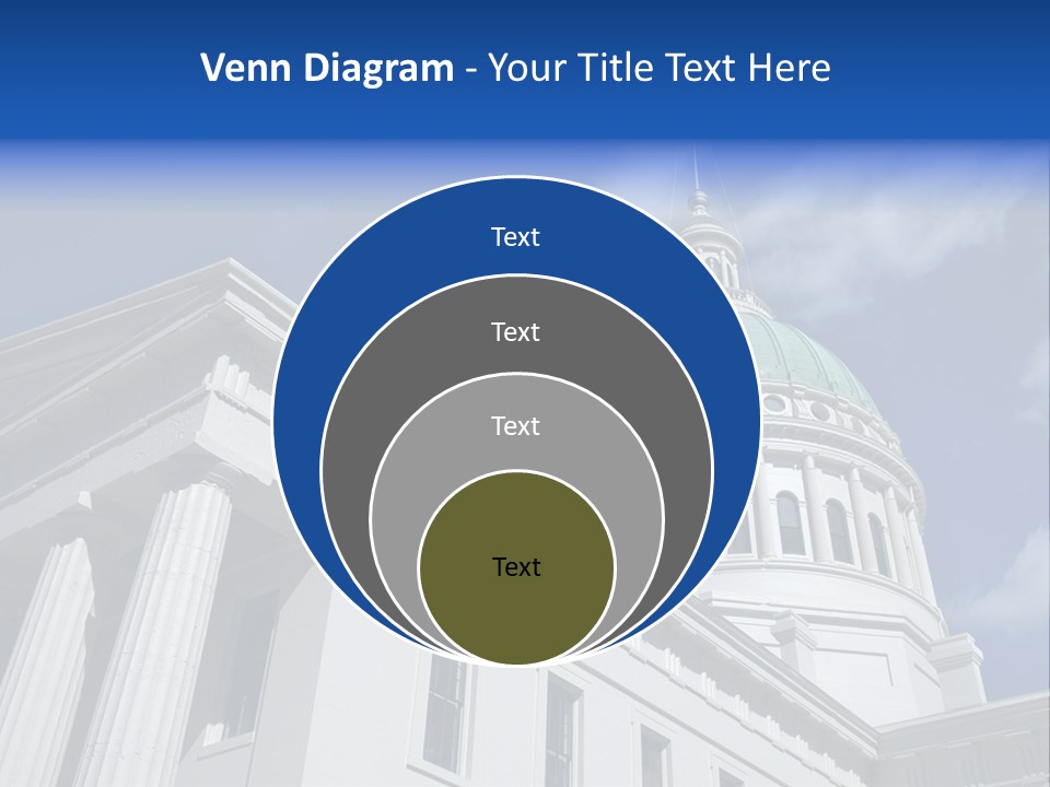 A White Building With A Green Dome Under A Blue Sky PowerPoint Template