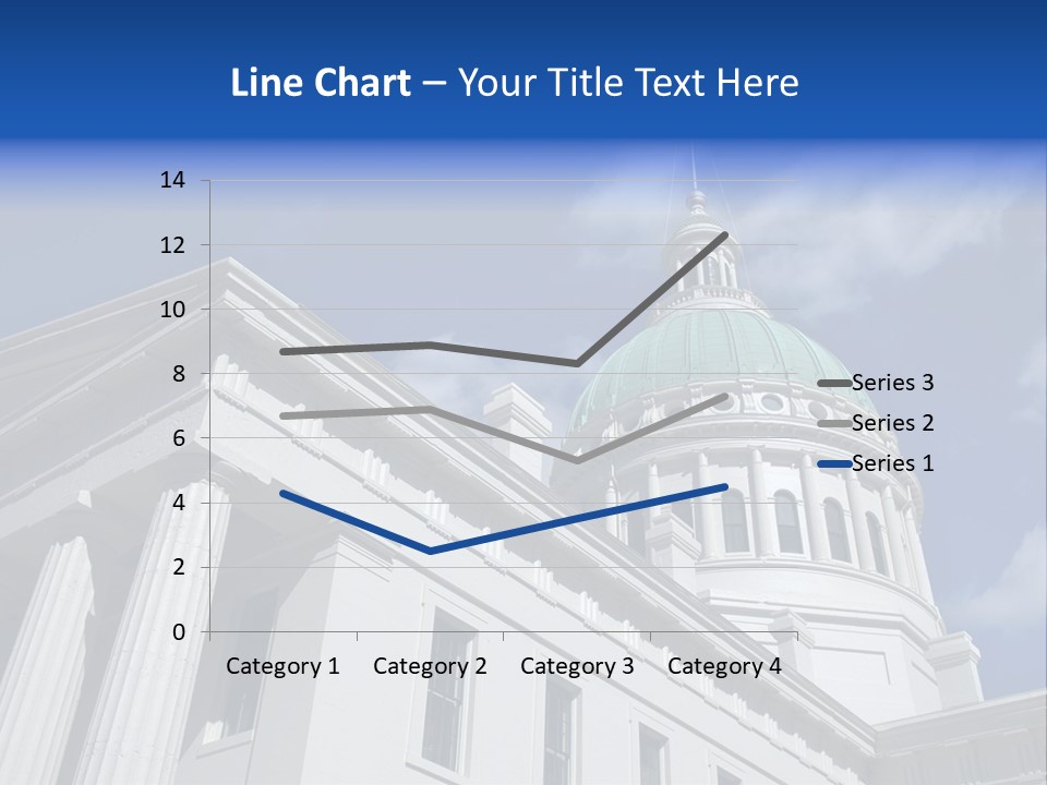 A White Building With A Green Dome Under A Blue Sky PowerPoint Template