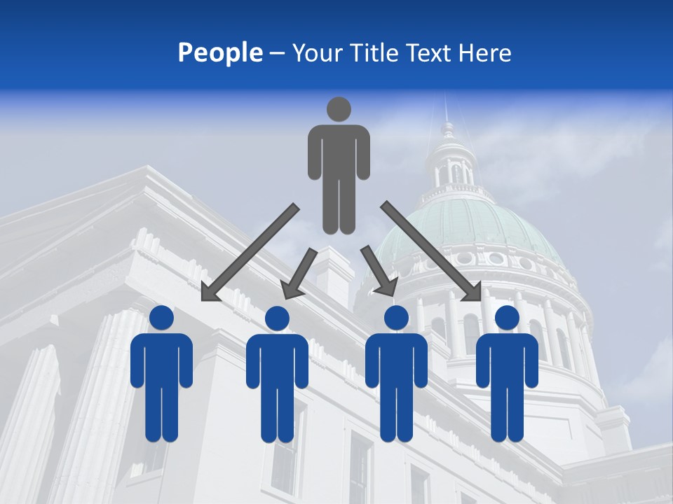 A White Building With A Green Dome Under A Blue Sky PowerPoint Template