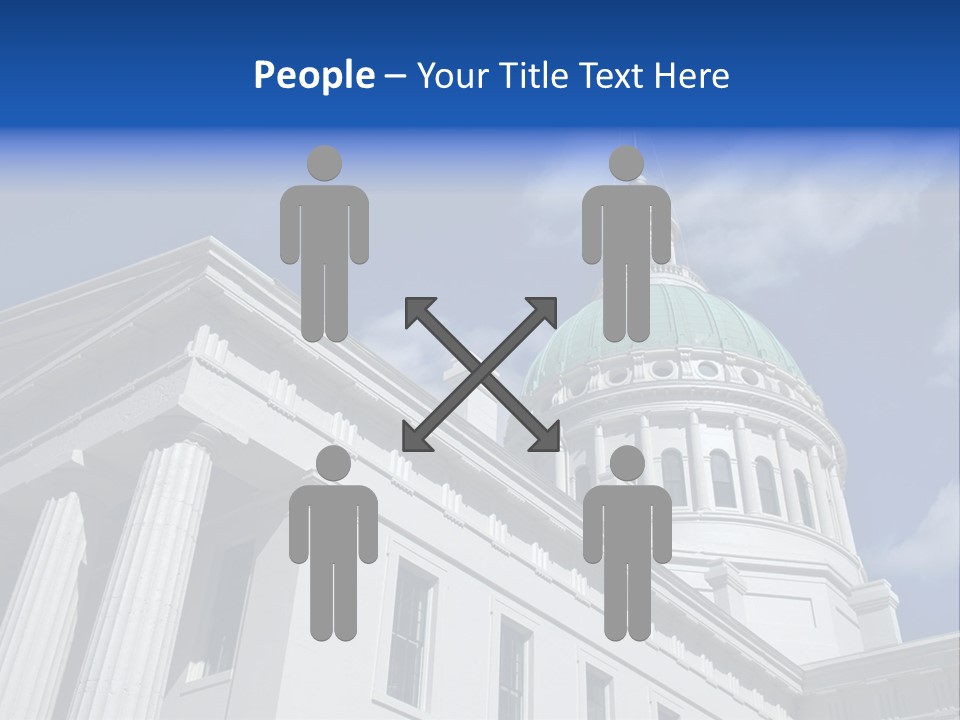 A White Building With A Green Dome Under A Blue Sky PowerPoint Template