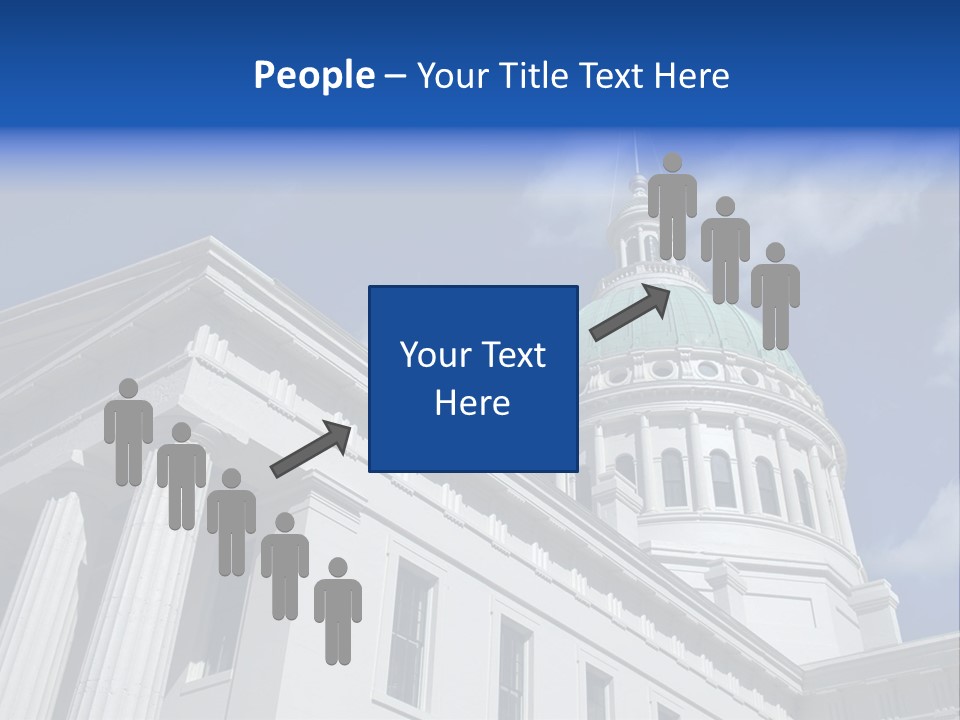 A White Building With A Green Dome Under A Blue Sky PowerPoint Template