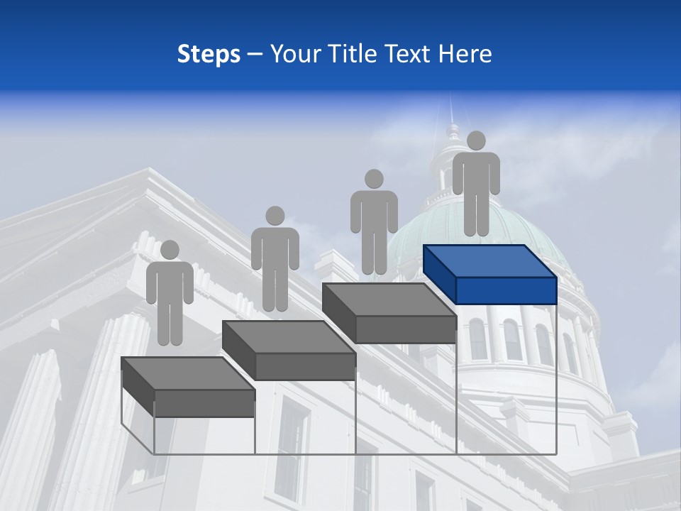 A White Building With A Green Dome Under A Blue Sky PowerPoint Template