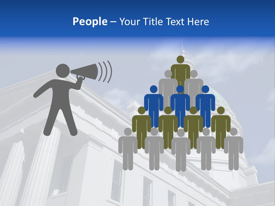 A White Building With A Green Dome Under A Blue Sky PowerPoint Template