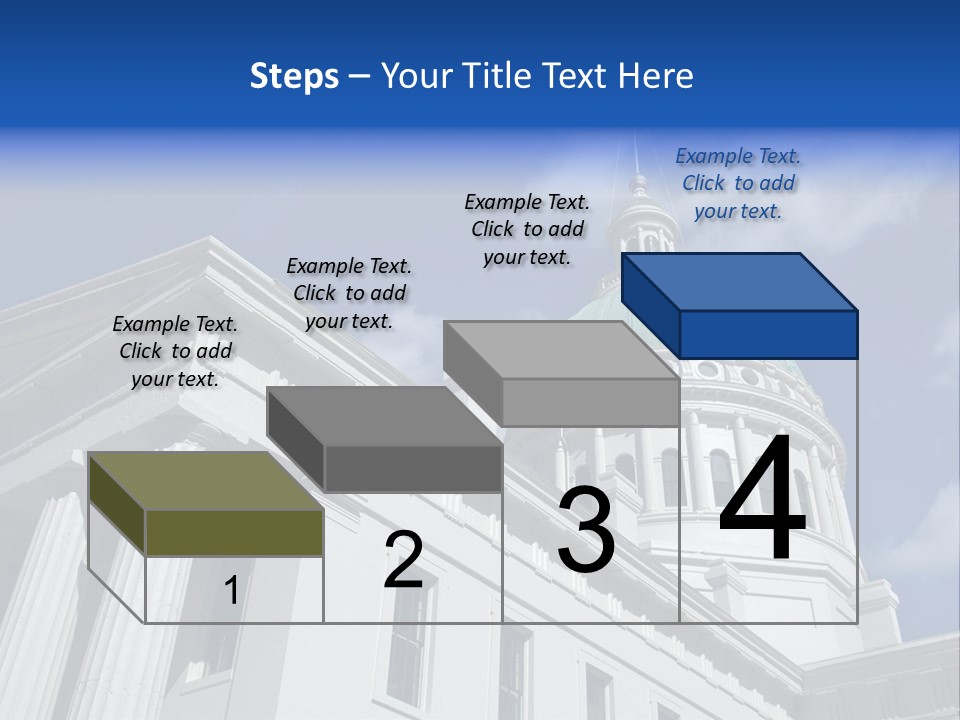 A White Building With A Green Dome Under A Blue Sky PowerPoint Template