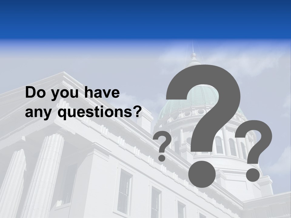 A White Building With A Green Dome Under A Blue Sky PowerPoint Template