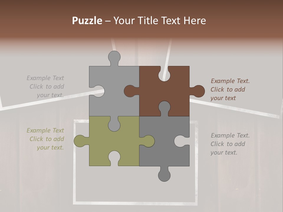 Aged Photo Frames Attach To Wood Background PowerPoint Template
