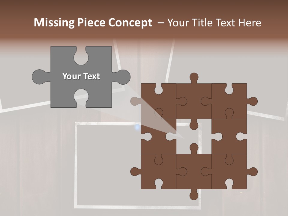 Aged Photo Frames Attach To Wood Background PowerPoint Template