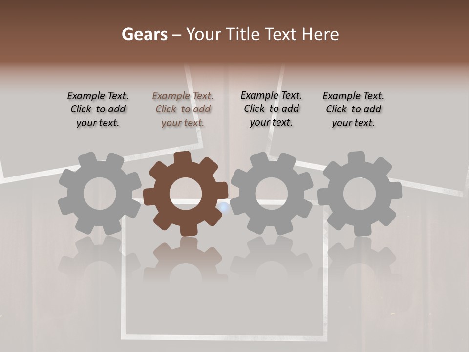Aged Photo Frames Attach To Wood Background PowerPoint Template