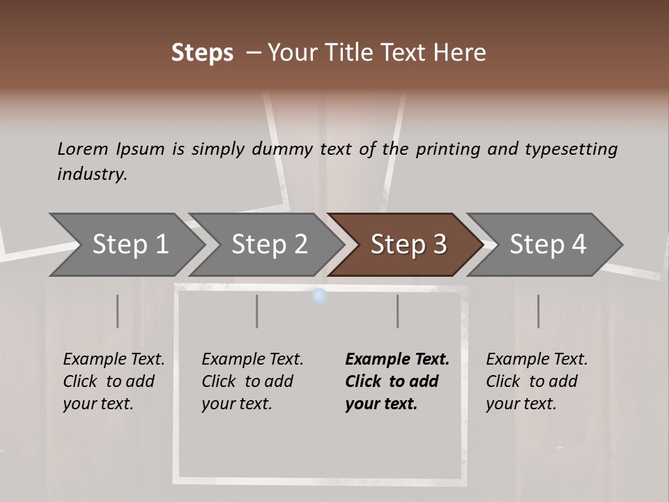Aged Photo Frames Attach To Wood Background PowerPoint Template