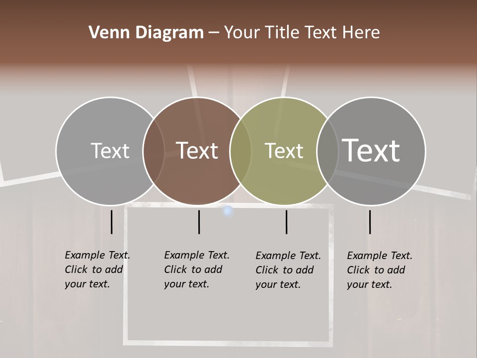 Aged Photo Frames Attach To Wood Background PowerPoint Template