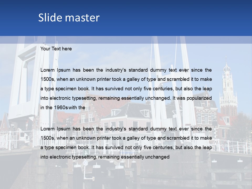 Beautiful View At Historic Haarlem In Holland PowerPoint Template