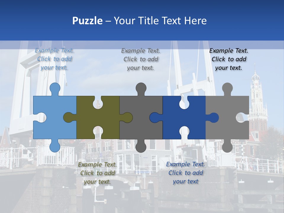 Beautiful View At Historic Haarlem In Holland PowerPoint Template