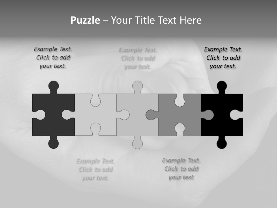 Teacher And Three Preschoolers Playing With Wooden Blocks PowerPoint Template