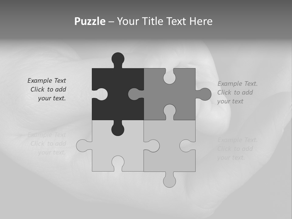 Teacher And Three Preschoolers Playing With Wooden Blocks PowerPoint Template